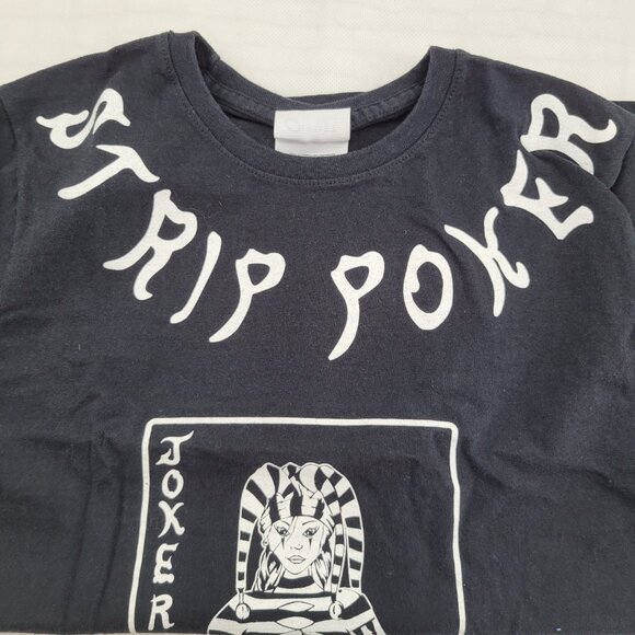 Strip Poker T-Shirt Womens Small Black Graphic Sphinx Joker Event Tee Port & Co - Picture 12 of 12
